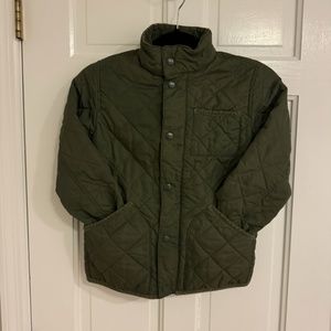 Boys green quilted field jacket small